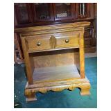Wooden Nightstand with Single Drawer and Shelf