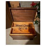 Vintage Wood Storage Chest 24 x 16