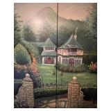 Hand-Painted Armoire with Landscape Design