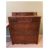 Vintage Solid Wood Dresser with Intricate Carvings