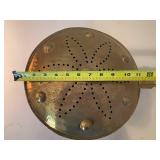 Vintage Brass and Copper Bed Warmer with Wooden Handle