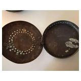 Antique Brass and Copper Bed Warmers / Chestnut Roasters Set