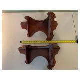 Set of 2 Antique Style Butler Wooden Wall Shelves