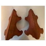 Set of 2 Antique Style Butler Wooden Wall Shelves