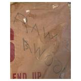 Antique Spinning Wheel with Bag of Raw Wool