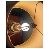 Vintage Brass Table Lamp with Pleated Fabric Shade