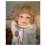 Lot of Doll and Stuffed Animals Including Polar Bear and Bunny