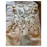 Elegant Cream Floral Embroidered Dress