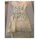 Elegant Cream Floral Embroidered Dress