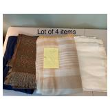 Lot of 4 Assorted Blankets and Fabrics