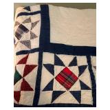 Lot of 2 Flannel Quilts with Star and Patchwork Design