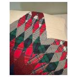 Lot of 2 Flannel Quilts with Star and Patchwork Design