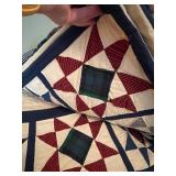 Lot of 2 Flannel Quilts with Star and Patchwork Design