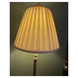 Brass Floor Lamp with Pleated Shade