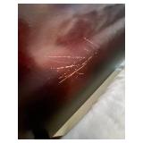 Mahogany Canopy Bed with Decorative Netting and Step Stool