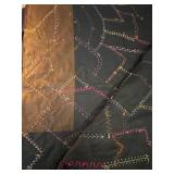 Handmade Patchwork Quilt Top with Multicolor Stitching