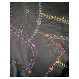 Handmade Patchwork Quilt Top with Multicolor Stitching