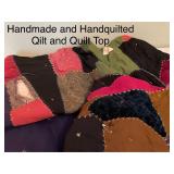 Handmade and Handquilted Quilt and Quilt Top Set