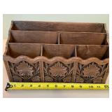 Floral Resin Desk Organizer with Multiple Compartments