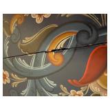 Vintage Rosemaling Large Painted Wooden Trunk with Floral Pattern