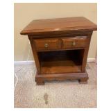 Wooden Nightstand with Two Drawers