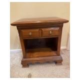 Wooden Nightstand with Two Drawers