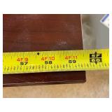 Large Wooden Desk with Hutch and Brass Handles