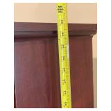 Large Wooden Desk with Hutch and Brass Handles