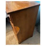 Wooden Nightstand with Drawer and Shelves