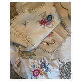 Vintage Assorted Linen Collection with Embroidered Designs