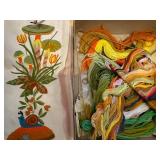 Vintage Spinnerin Mushroom Stitchery Project Kit with Embroidery Threads