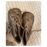 Vintage Baby Items Set with Handmade Doll and Shoes