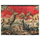 Vintage Made in Italy Tapestry with Deer Scene