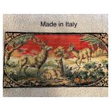 Vintage Made in Italy Tapestry with Deer Scene