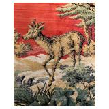 Vintage Made in Italy Tapestry with Deer Scene