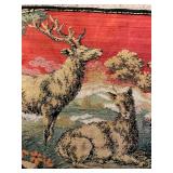 Vintage Made in Italy Tapestry with Deer Scene