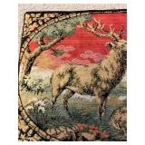 Vintage Made in Italy Tapestry with Deer Scene