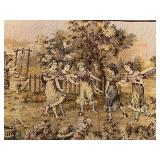 Vintage Belgian Tapestry with Pastoral Scene
