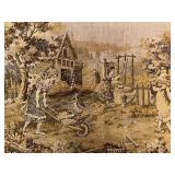 Vintage Belgian Tapestry with Pastoral Scene