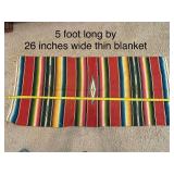 5-Foot Long Striped Mexican Serape Blanket