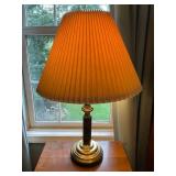 Vintage Brass Table Lamp with Pleated Shade