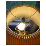 Vintage Brass Table Lamp with Pleated Shade
