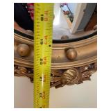 Vintage Federal Style Convex Mirror with Eagle and Leaf Ornamentation