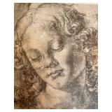 Set of 3 Framed Art Prints: Victorian Children, Angelic Figure, Abstract Faces