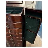 Elegant Wooden Jewelry Armoire with Mirror and Multiple Drawers