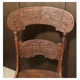 Pair of Vintage Wooden Press Back Chairs