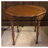 Antique Eastlake Victorian Maple Scalloped Serpentine Parlor Accent Table