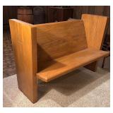 Vintage Church Pew Wood Bench with Cross Design