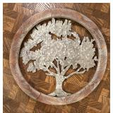 Metal and Wooden Tree of Life Decorative Wall Hanging
