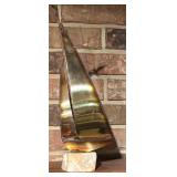 Mid Century Brass Sailboat Decor on Onyx Base by Mario Jason